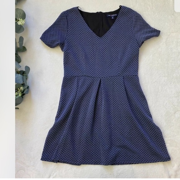 🎉4/$25 One Love Clothing Blue Patterned Short Sleeve Dress Size Large - Picture 4 of 7